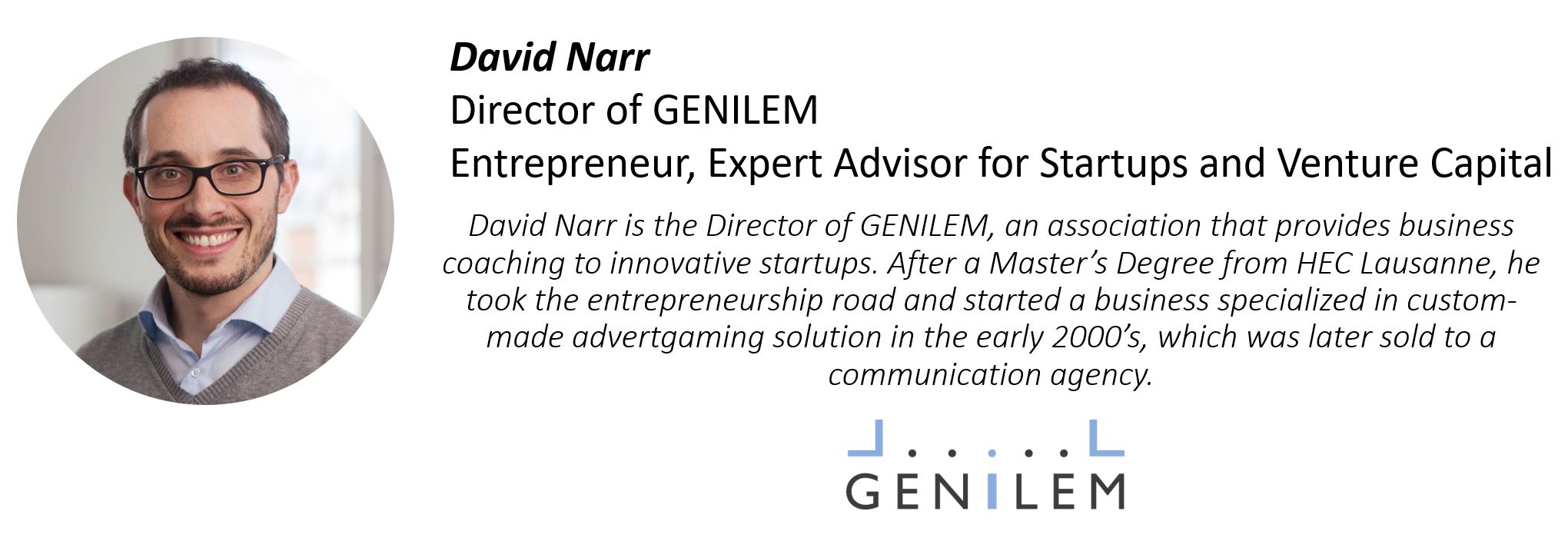 2 David Narr Job title bio GenilemLogo